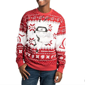 Naruto Ichiraku Ramen on Red Crew Neck Sweatshirt Sz M